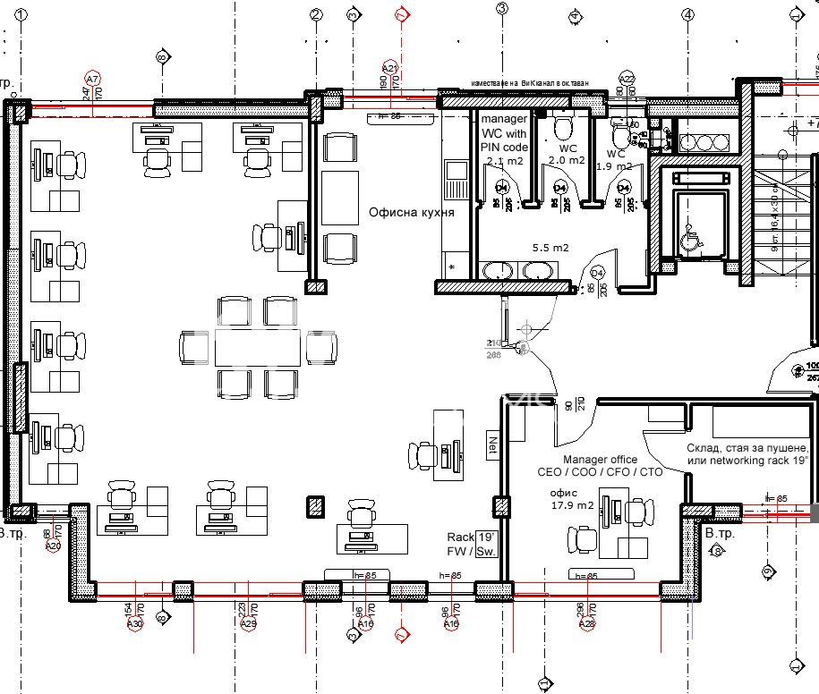 136 m² офис под наем
