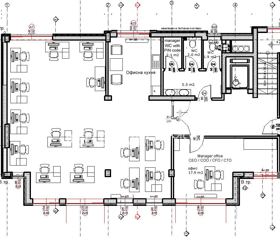 136 m² офис под наем
