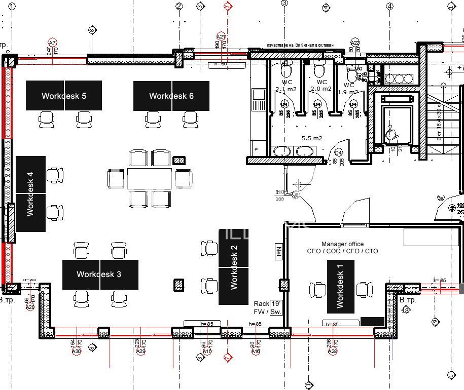 136 m² офис под наем